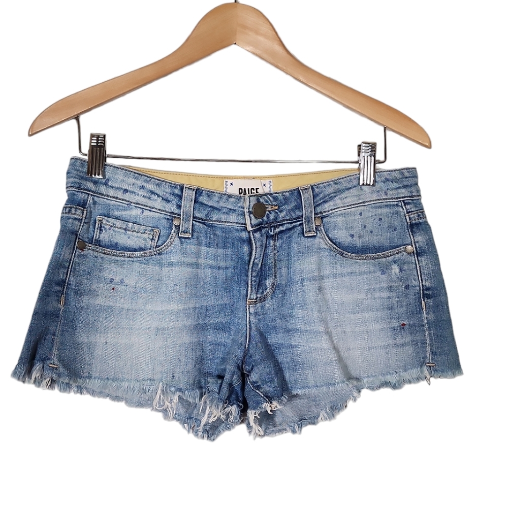 Paige Cut Off Light Blue Jean Shorts